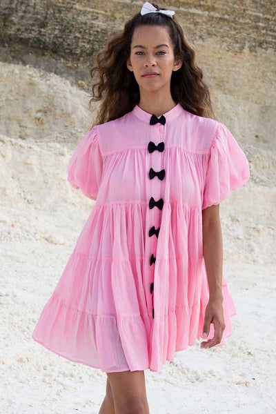 H&m pink hot sale ruffle dress