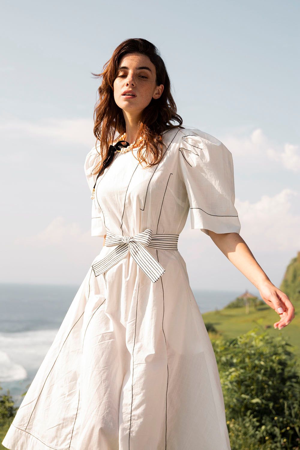 linen printed dress design Carve Designs Nellie Linen Dress main image 1
