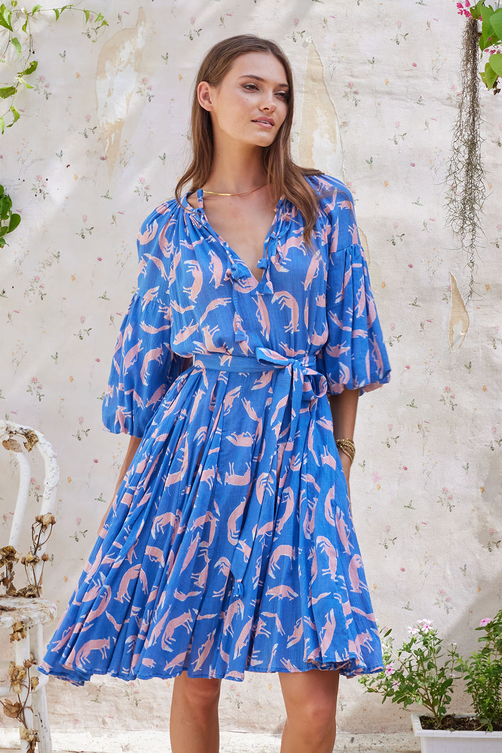 JENNA HIPP DRESS FOX BABY BLUE