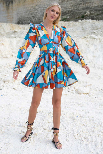 LENNON MINI DRESS TRIANGULAR MULTI