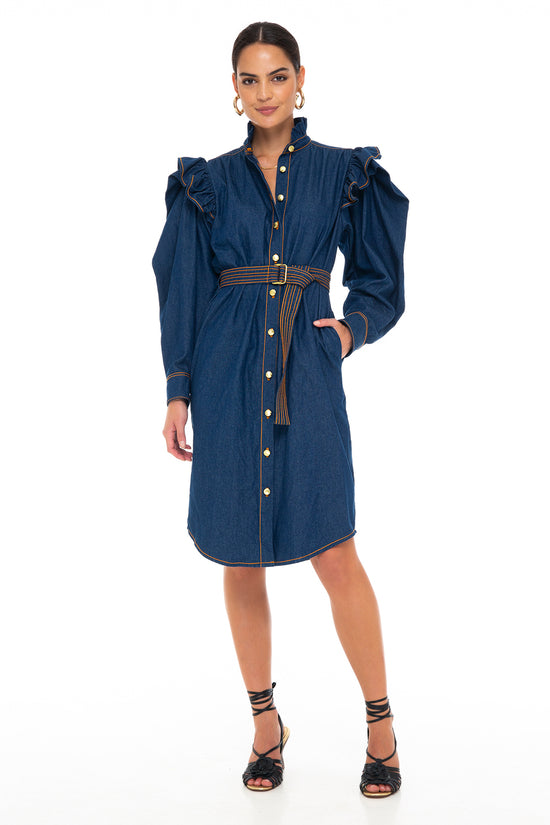 GABY WOOD DRESS DENIM