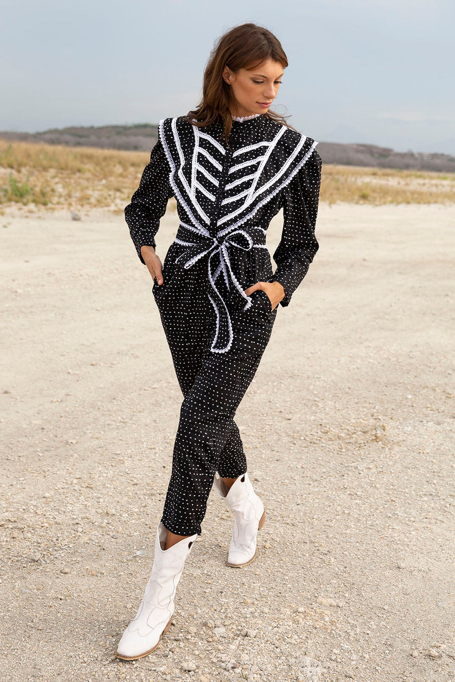 DAKOTA RANDOM DOT NOIR JUMPSUIT