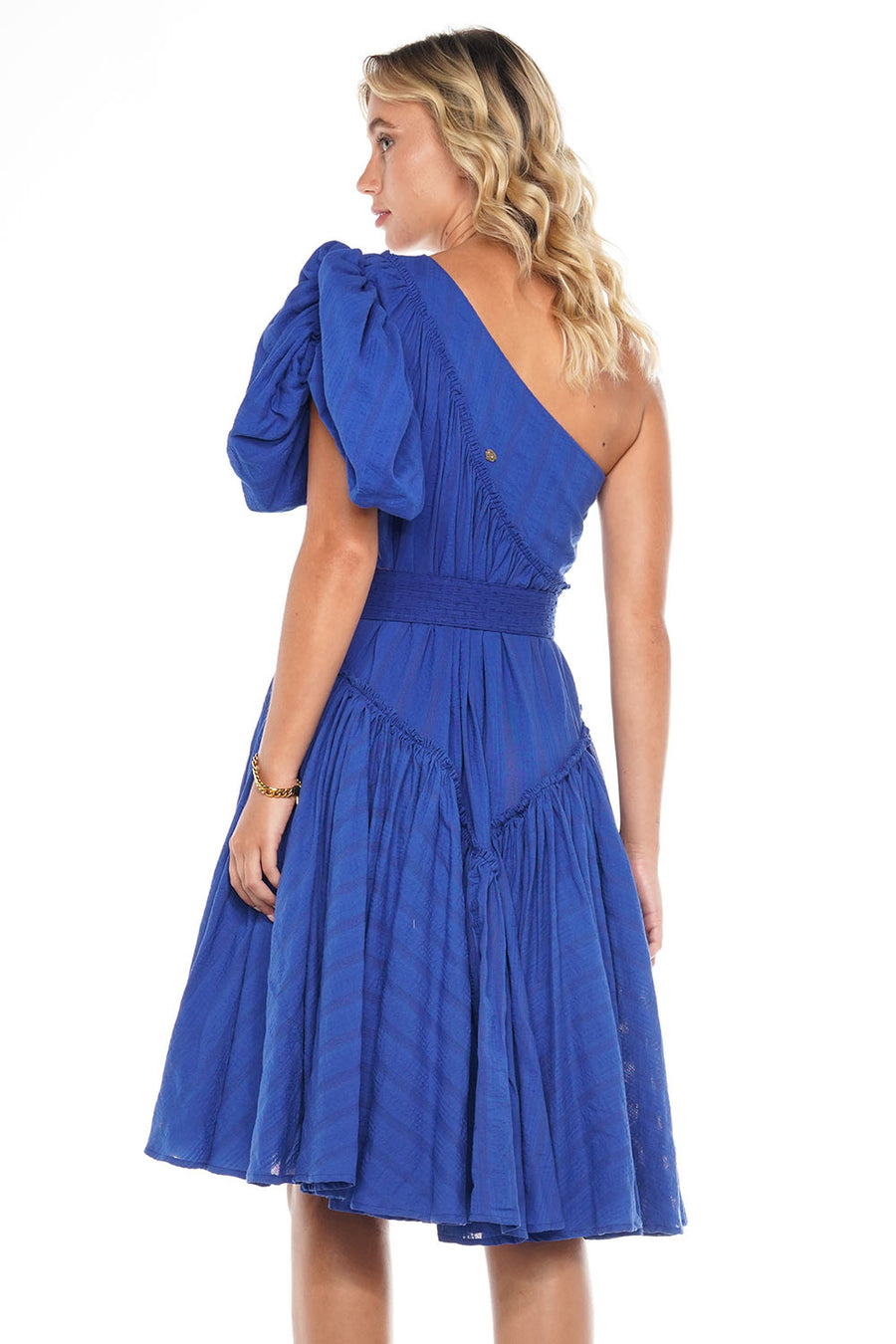 INDIE ONE SHOULDER DRESS BLUE SAPPHIRE