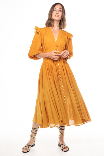 ZANTHE MIDI DRESS TURMERIC