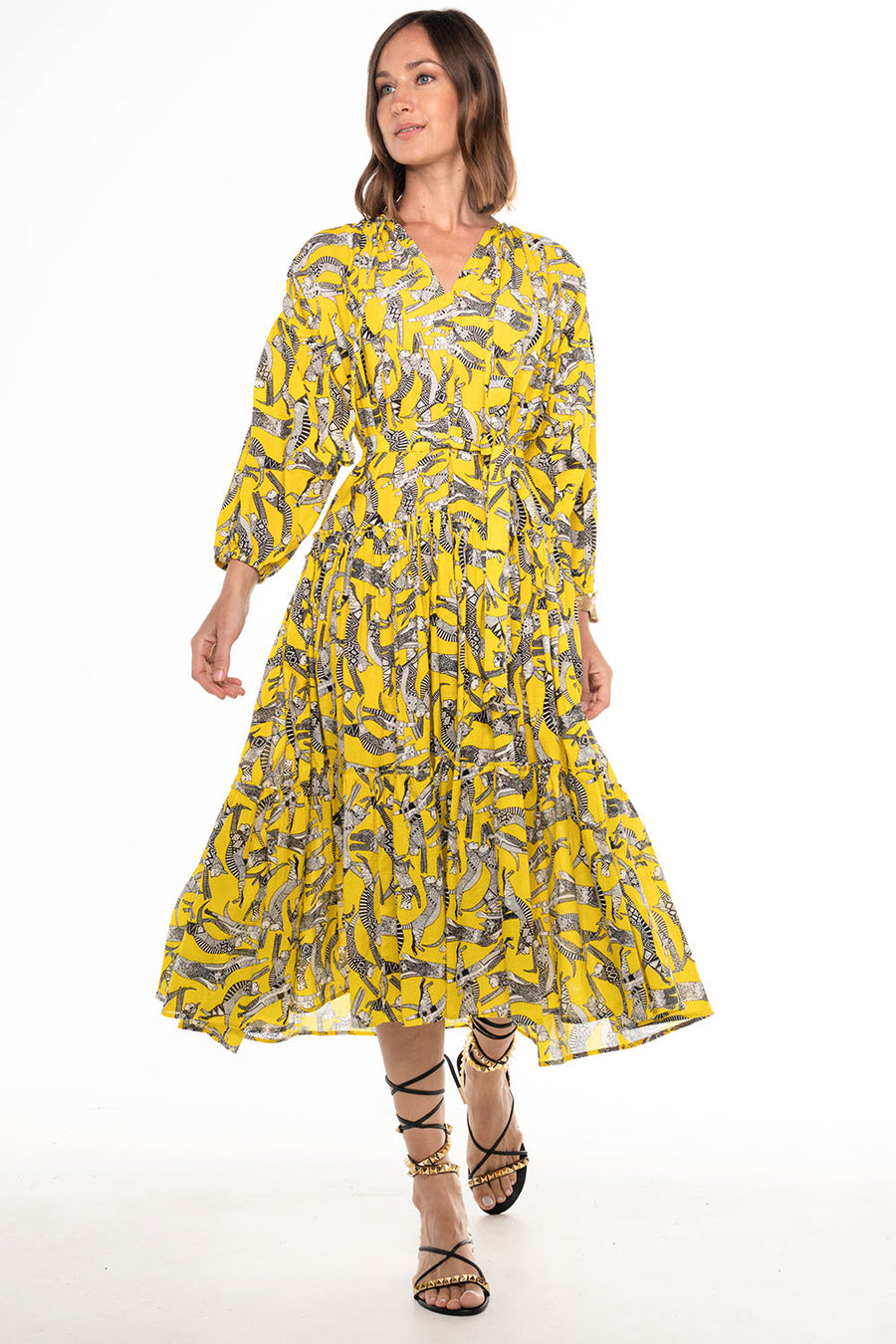 DAPPER DAN MIDI DRESS CATS YUZU