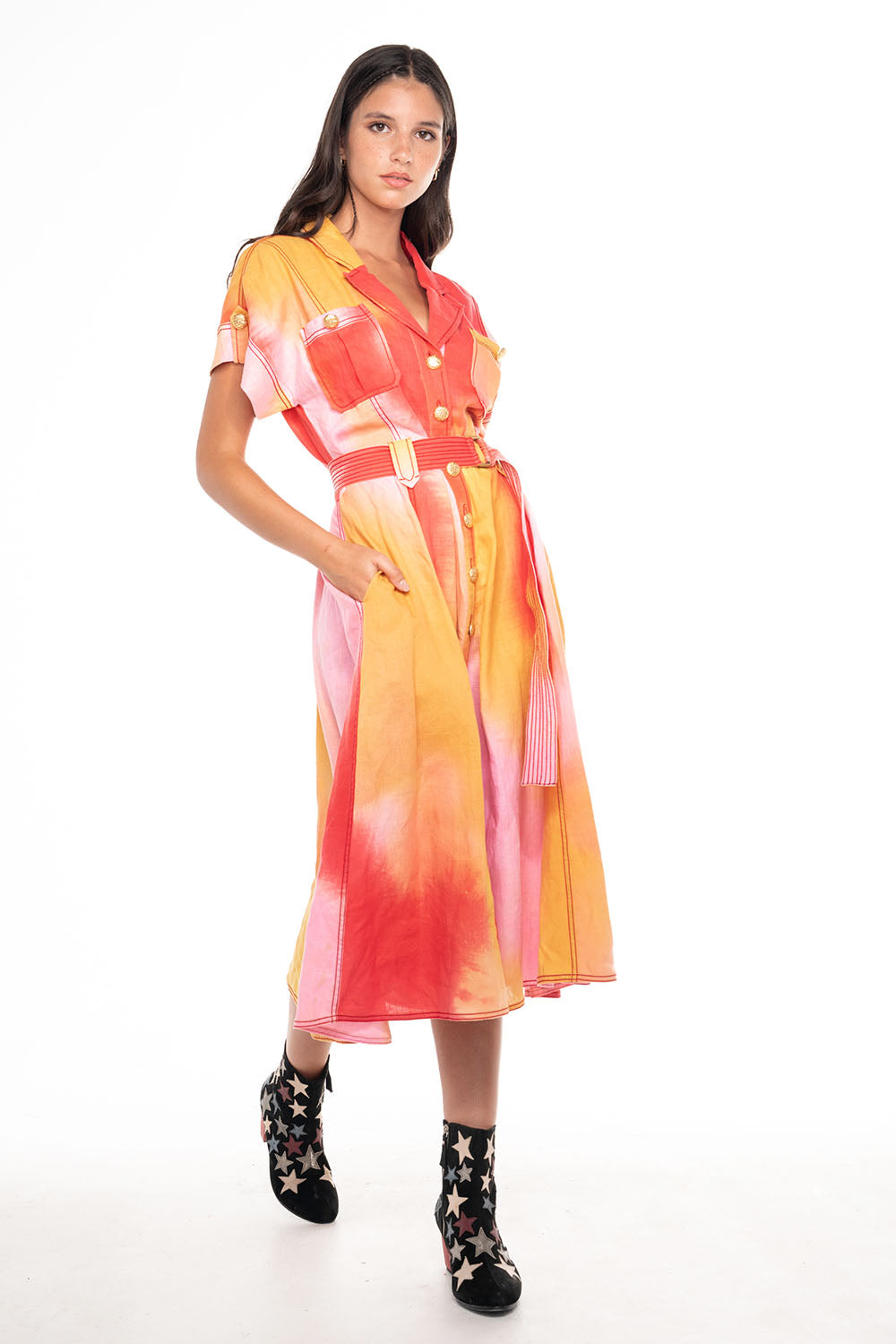 ELLEN VON SHIRT DRESS DUSK SUNSET