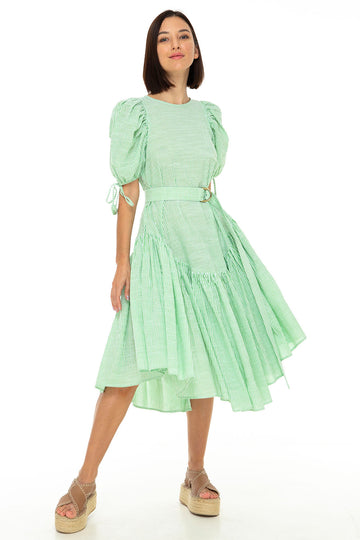 BRONTE SEERSUCKER MIDI DRESS