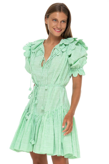 VIVIER SCALLOP SEERSUCKER DRESS APPLE GREEN