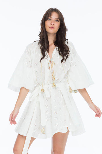 REBECCA DAY DRESS EYELETT WHITE
