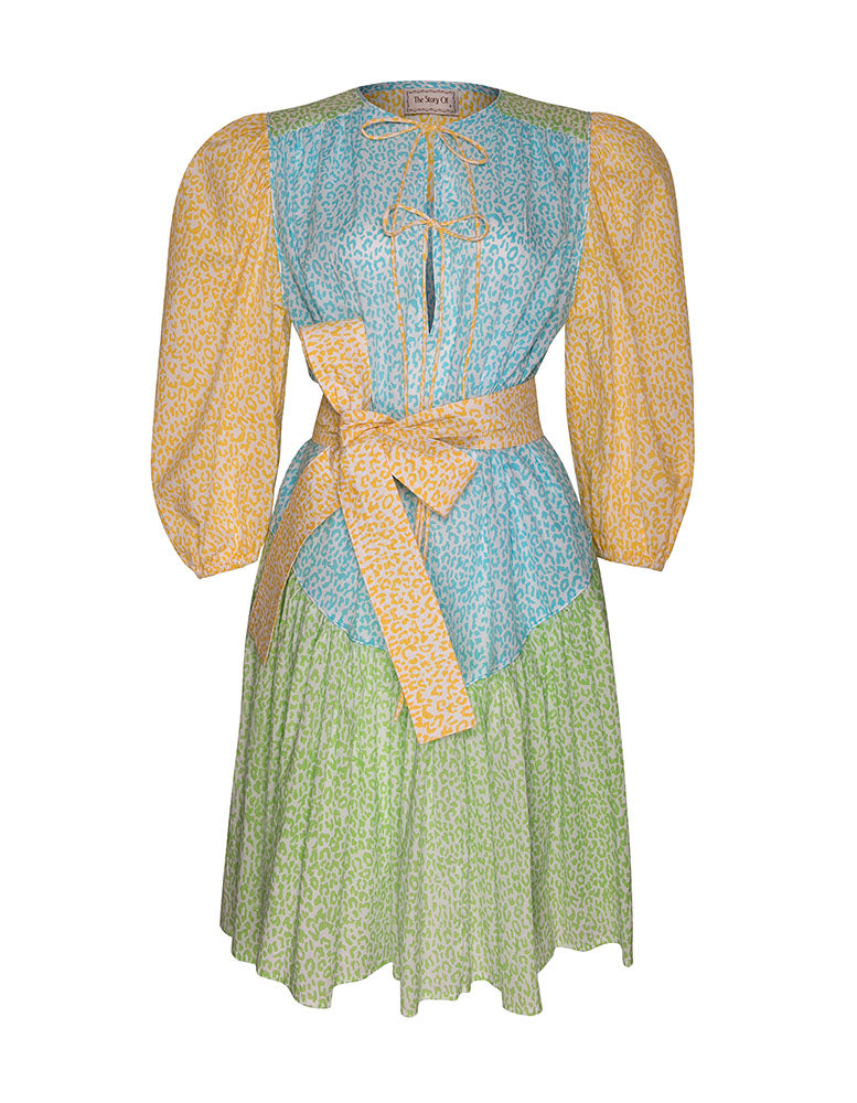 FRANKIE WOOD DRESS MIXED LEOPARD