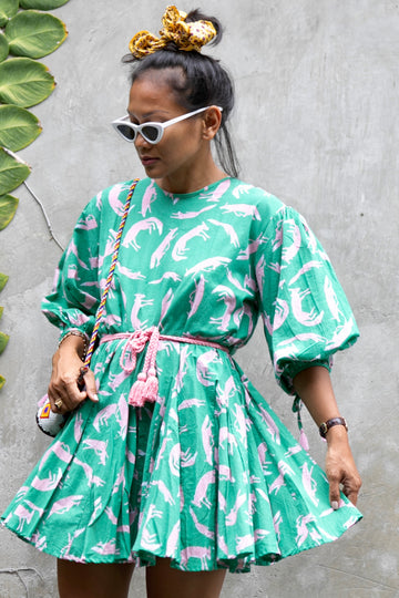 ESTELLE DRESS FOX EMERALD